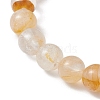 Round Natural Yellow Hematoid Quartz Beads Stretch Bracelets for Women BJEW-JB11400-3