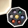 7 Chakra Natural Mixed Stone Crystal Ball with Octagon Wooden Box PW-WG61001-02-1