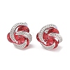Rack Plating Brass Micro Pave Cubic Zirconia Stud Earrings EJEW-I304-04P-03-1