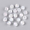 Transparent Spray Painted Glass Beads X1-EGLA-N018-4mm-12-1