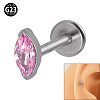 G23 Titanium Cubic Zirconia Horse Eye 17 Gauge Threadless Labrets for Women Men WG9E7C9-29-1