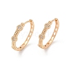 Brass Micro Pave Clear Cubic Zirconia Hoop Earrings EJEW-K300-02G-4