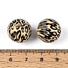 ABS Plastic Leopard Print Round Beads SACR-T017-75A-01-3