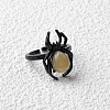 Natural Topaz Jade Spider Open Cuff Rings PW-WGC70E9-06-1