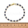 Brass Enamel Link & Charm Bracelets BJEW-Z094-02G-03B-5