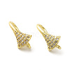 Brass Micro Pave Clear Cubic Zirconia Earring Hooks ZIRC-R112-09G-1