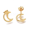 304 Stainless Steel Crescent Moon Stud Earrings EJEW-H100-06B-G-2