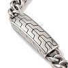 304 Stainless Steel Curved Rectangle Link Chain Bracelets for Men BJEW-B096-40AS-2