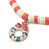 Christmas Theme Handmade Polymer Clay Beaded Stretch Bracelets for Women Men BJEW-JB11313-4