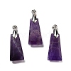 Natural Amethyst Faceted Pendants G-F774-02C-1