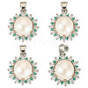 4Pcs Natural Pearl Pendants PALLOY-TAC0182-1