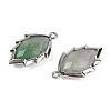 Natural Green Fluorite Faceted Leaf Pendants G-I375-04P-01-2