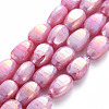 Opaque Baking Painted Crackle Glass Beads Strands EGLA-S174-21H-1