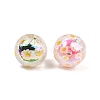 10Pcs 5 Colors UV Plating Printed Transparent Acrylic Beads TACR-FP0001-10-2