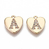 Brass Micro Pave Clear Cubic Zirconia Charms KK-N231-234A-NF-1