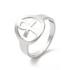 Non-Tarnish 304 Stainless Steel Hollow Ankh Corss Adjustable Ring for Women RJEW-K245-39P-3