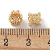 6-Petal Brass Micro Pave Cubic Zirconia Double Sided Bead Caps ZIRC-F141-01LG-01-2