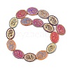 Painted Glass Beads Strands X-GLAA-F133-07E-2