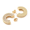 Rack Plating Brass with Clear Cubic Zirconia Stud Earrings for Women EJEW-G394-24G-2