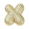 Rack Plating Brass Micro Pave Clear Cubic Zirconia Pendants KK-R163-05X-G-1