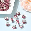 Polymer Clay Rhinestone European Large Hole Beads with Silver Color Plated Brass Cores FPDL-R002-10-5