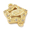 Rack Plating Brass Micro Pave Clear Cubic Zirconia Star with Virgin Mary Connector Charms KK-L224-096G-2