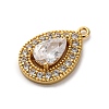 Brass Micro Pave Cubic Zirconia Pendants KK-F895-11G-2