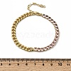 Brass Micro Pave Cubic Zirconia Square Link Chain Bracelets BJEW-L460-005G-6