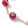 Lampwork Evil Eye Link Chain Bracelets BJEW-JB10045-5