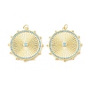 Brass Micro Pave Sky Blue Cubic Zirconia Pendants CU-CBA9CBD-02G-1