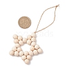 Star Natural Unfinished Wood Beaded Pendant Decorations HJEW-JM02842-5