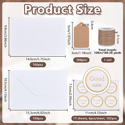 10 Bags Paper Blank Greeting Card AJEW-OC0016-40-1