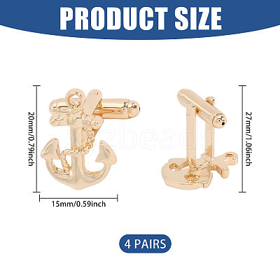 4 Pairs Alloy Cufflinks FIND-CA0011-40KCG-1