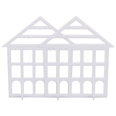 Detachable Lovely House Acrylic Earring Display Stands EDIS-WH0029-48B-1