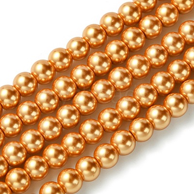 Eco-Friendly Dyed Glass Pearl Beads Strands HY-A008-6mm-RB094-1