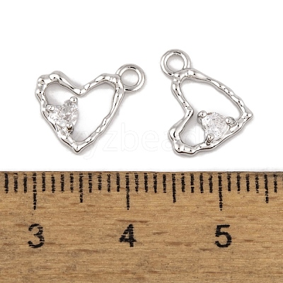 Brass Micro Pave Clear Cubic Zirconia Charms LS-KK-L212-19P-1
