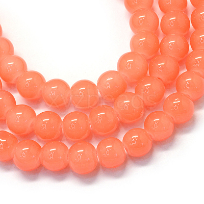 Baking Paint Imitation Jade Glass Round Bead Strands LS-DGLA-Q021-10mm-31-1