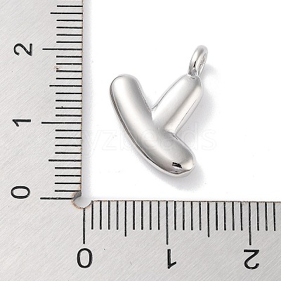 Rack Plating Brass Balloon Letter Pendants KK-C050-01P-Y-1