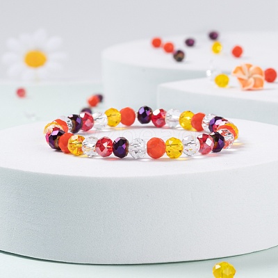 500Pcs 5Colors Electroplate Glass Beads EGLA-LS0001-01B-1