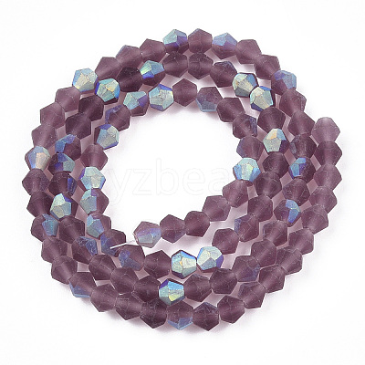 Imitate Austrian Crystal Bicone Frosted Glass Beads Strands EGLA-A039-T3mm-MB04-1