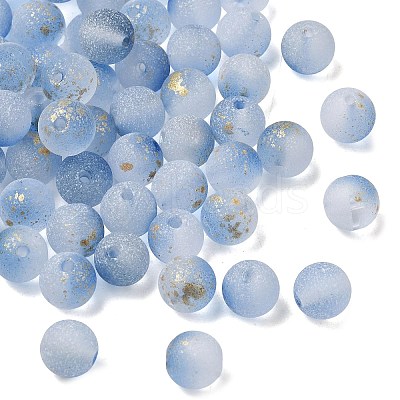 Frosted Transparent Glass Beads GLAA-A045-04L-1