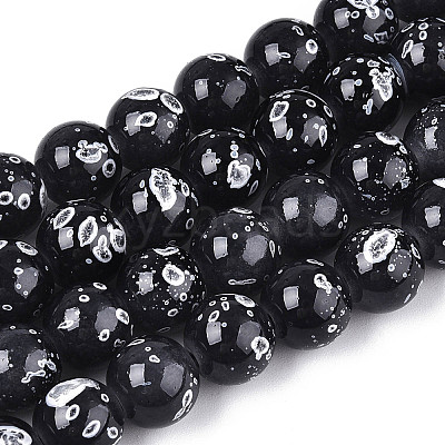 Baking Paint Glass Beads Strands DGLA-N015-10mm-10-1
