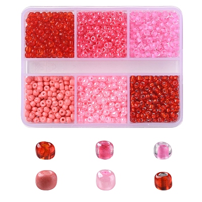 1404Pcs 6 Style 8/0 Glass Seed Round Beads SEED-FS0001-05-1