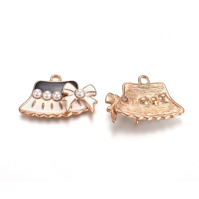 Light Gold Plated Alloy Enamel Pendants PALLOY-TAC0011-09-1