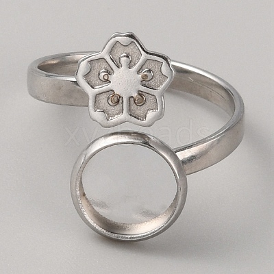 304 Stainless Steel Cuff Pad Ring Settings STAS-WH0027-46B-1