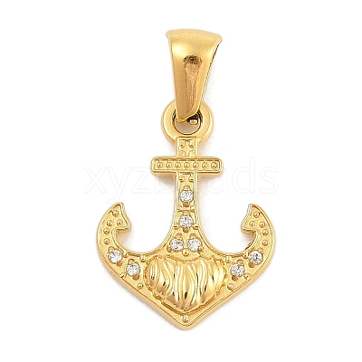 Ion Plating(IP) 304 Stainless Steel Micro Pave Cubic Zirconia Pendants STAS-D112-03G-05-1