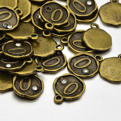 Antique Bronze Plated Alloy Rhinestone Charms LS-ALRI-J153-00-NF-1