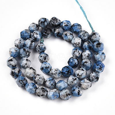 Dyed Natural Sesame Jasper Beads Strands G-T139-8mm-47I-1
