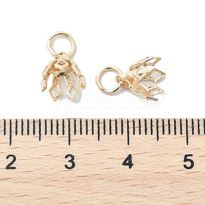 Flower Rack Plating Brass Filigree Bead Cap Bails KK-L102-27G-01-1