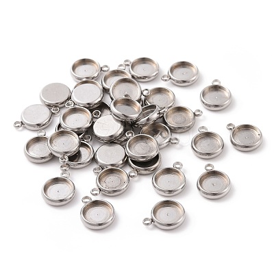 Tarnish Resistant 304 Stainless Steel Pendant Cabochon Settings STAS-K202-03C-P-1
